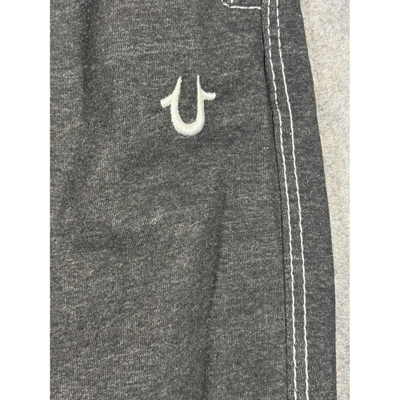 True Religion Mens Charcoal Gray Sweatpants Logo Drawstring Casual Size L - Picture 2 of 12